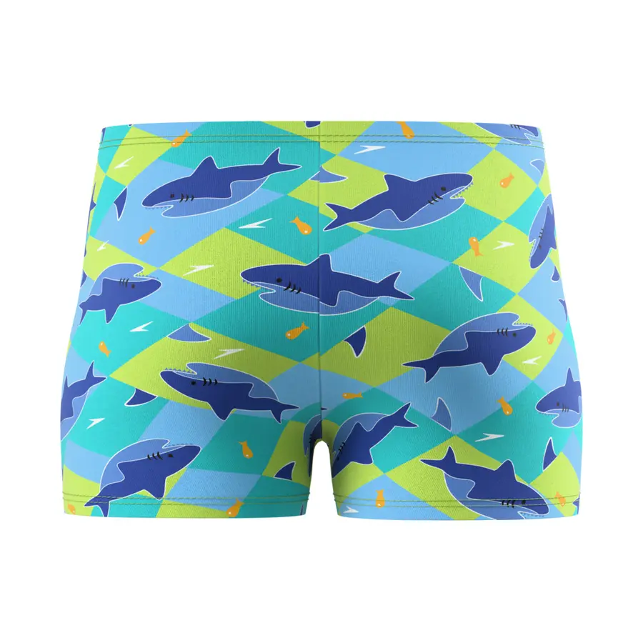 Print Aquashort Badebukse jr 110 Speedo | Blå | EnduraSoft 