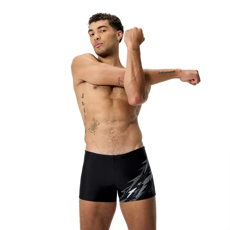Medley Logo Aquashort Badebukse 32 Speedo | Svart/Grå | Enduraflex 
