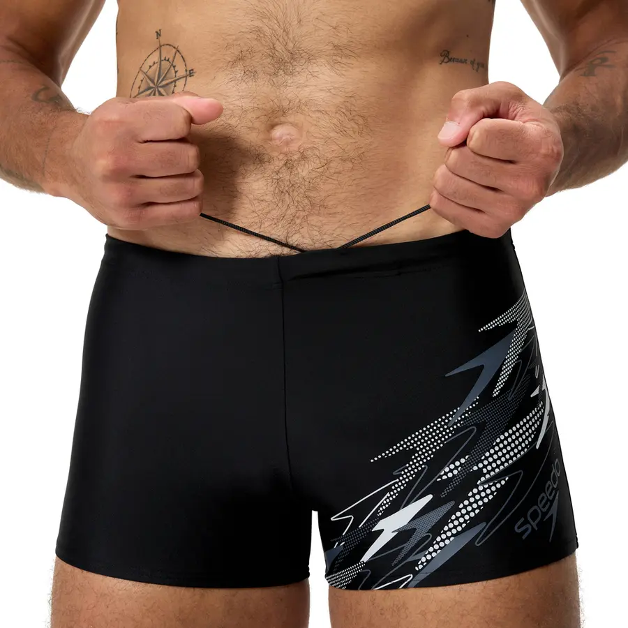 Medley Logo Aquashort Badebukse 32 Speedo | Svart/Grå | Enduraflex 