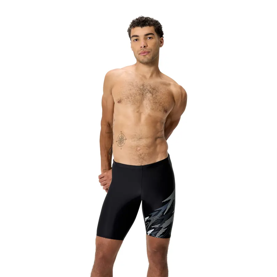 Medley Logo Jammer Badebukse 38 Speedo | Svart/Grå | Enduraflex 