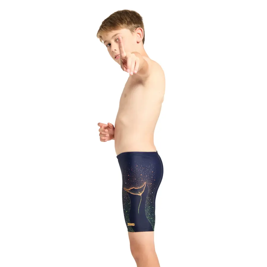 Raywave Mid Jammer Badebukse 128cm Zoggs | Blå/Flerfarget | Ecolast 