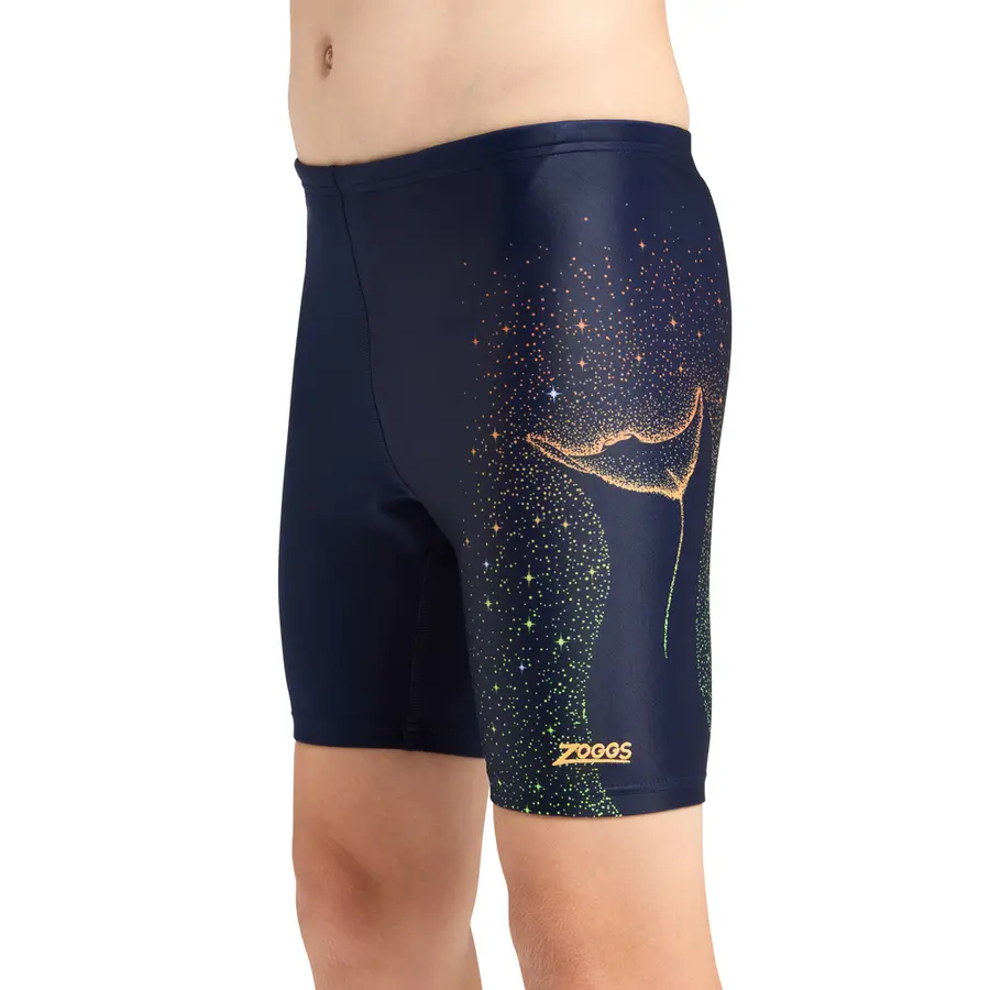 Raywave Mid Jammer Badebukse 128cm Zoggs | Blå/Flerfarget | Ecolast 