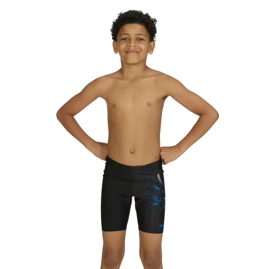Demon Mid Jammer Badebukse jr 128cm Zoggs | Svart/Flerfarget | Ecolast 