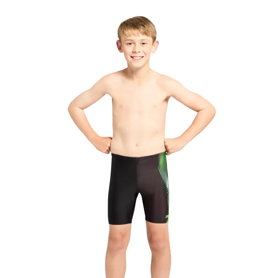 Flak Mid Jammer Badebukse 116cm Zoggs | Svart/Flerfarget | Ecolast 