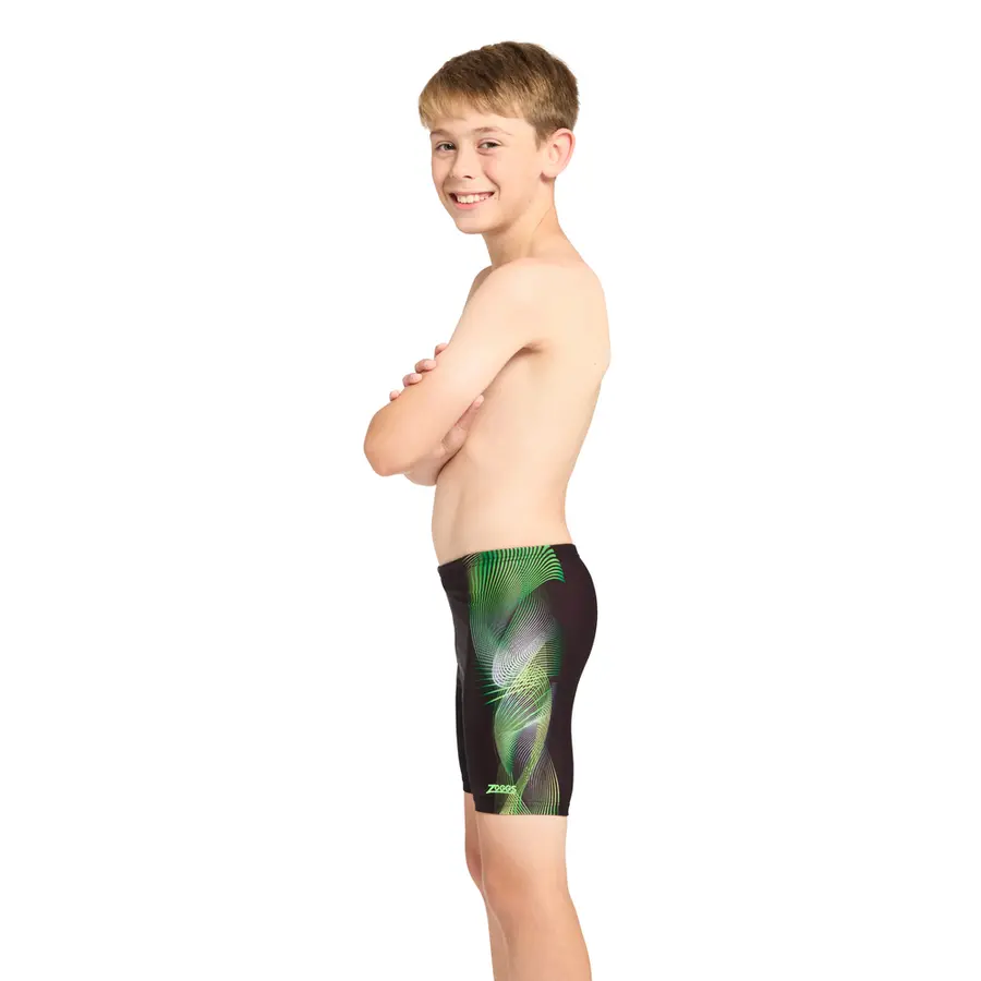 Flak Mid Jammer Badebukse 116cm Zoggs | Svart/Flerfarget | Ecolast 