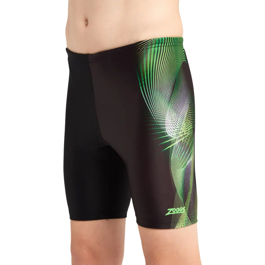 Flak Mid Jammer Badebukse 116cm Zoggs | Svart/Flerfarget | Ecolast 