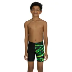 Greengame Mid Jammer Badebukse jr Zoggs | Svart/Grønn/Gul | Ecolast