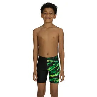 Greengame Mid Jammer Badebukse jr Zoggs | Svart/Grønn/Gul | Ecolast