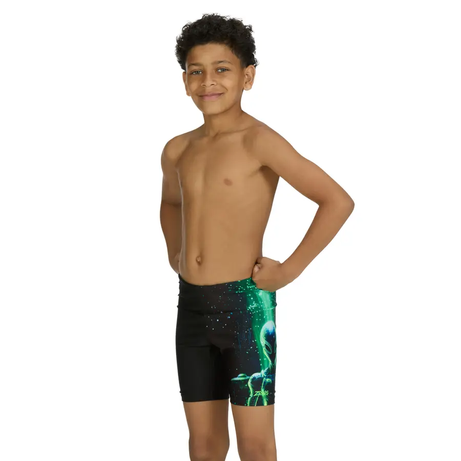 Xfile Mid Jammer Badebukse jr 116cm Zoggs | Svart/Flerfarget | Ecolast 