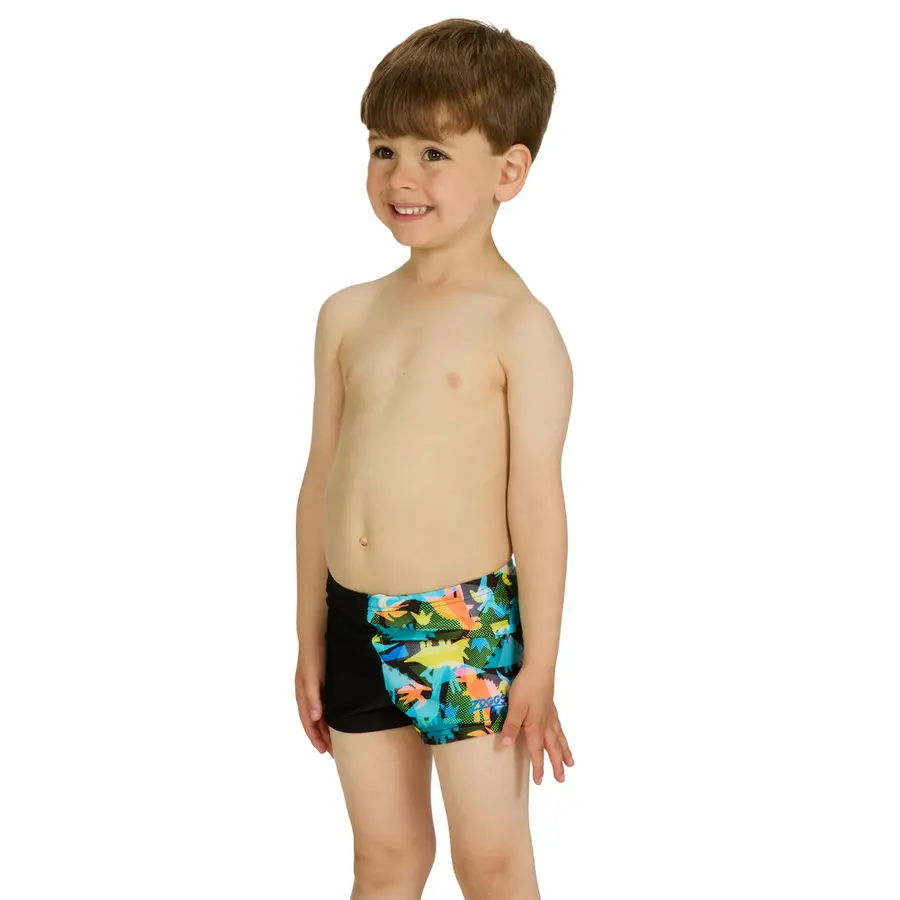 Saurus Hip Racer Badebukse 98cm Zoggs | Svart/Flerfarget | Ecolast 