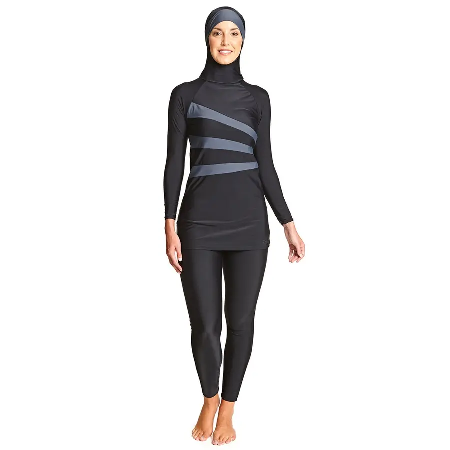 Meelup Modesty Suit Burkini Badedrakt 44 Zoggs | Svart | Elastomax 