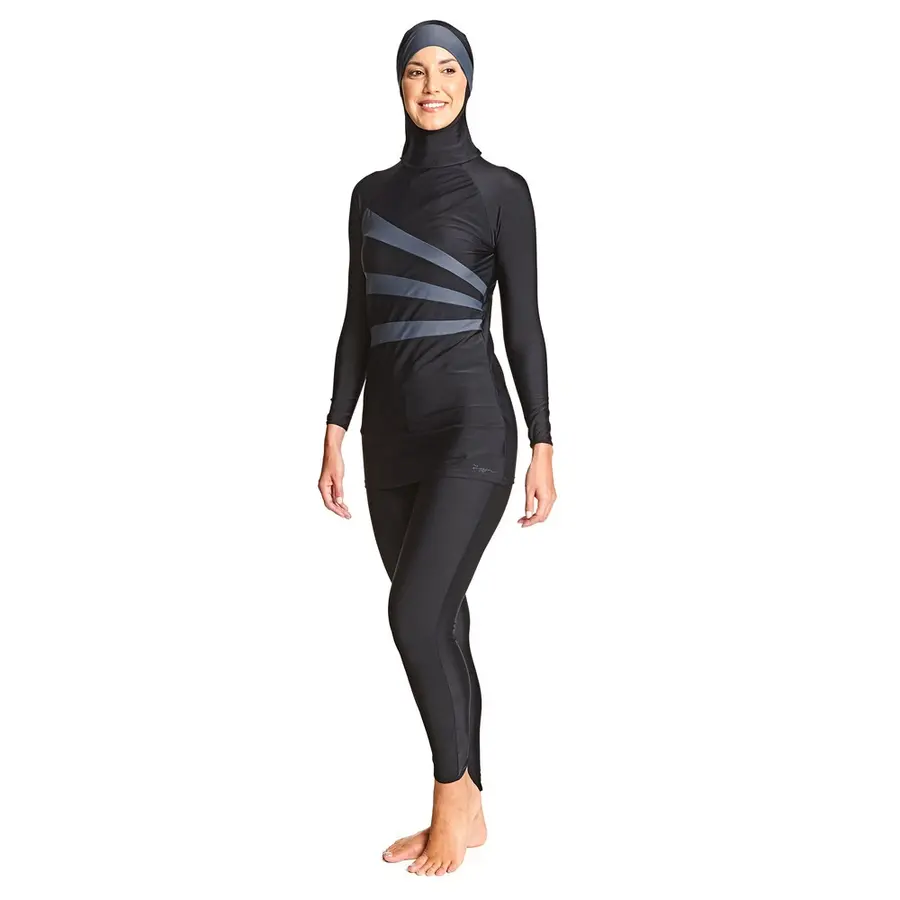 Meelup Modesty Suit Burkini Badedrakt 44 Zoggs | Svart | Elastomax 