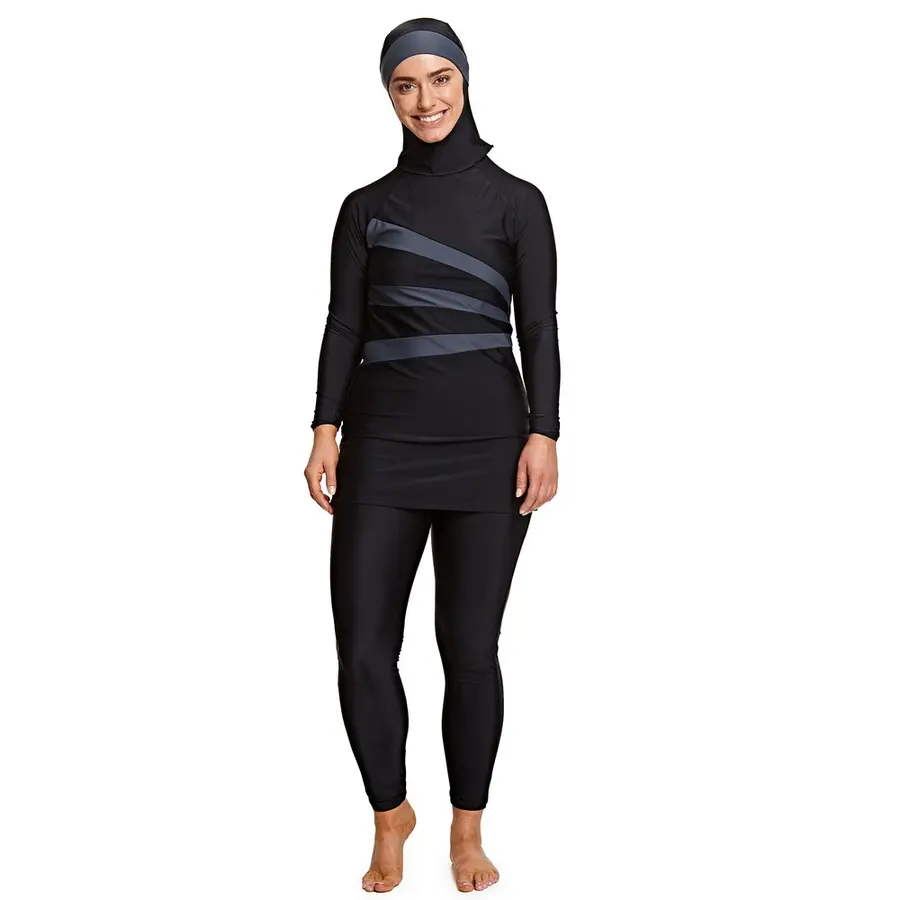 Meelup Modesty Suit Burkini Badedrakt 44 Zoggs | Svart | Elastomax 