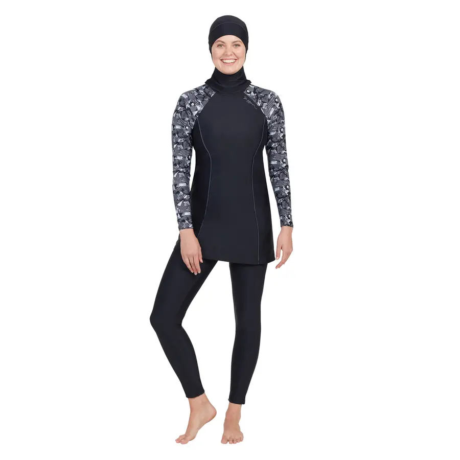 Metro Modesty Burkini EU34 Zoggs | Svart/Flerfarget | Elastomax 