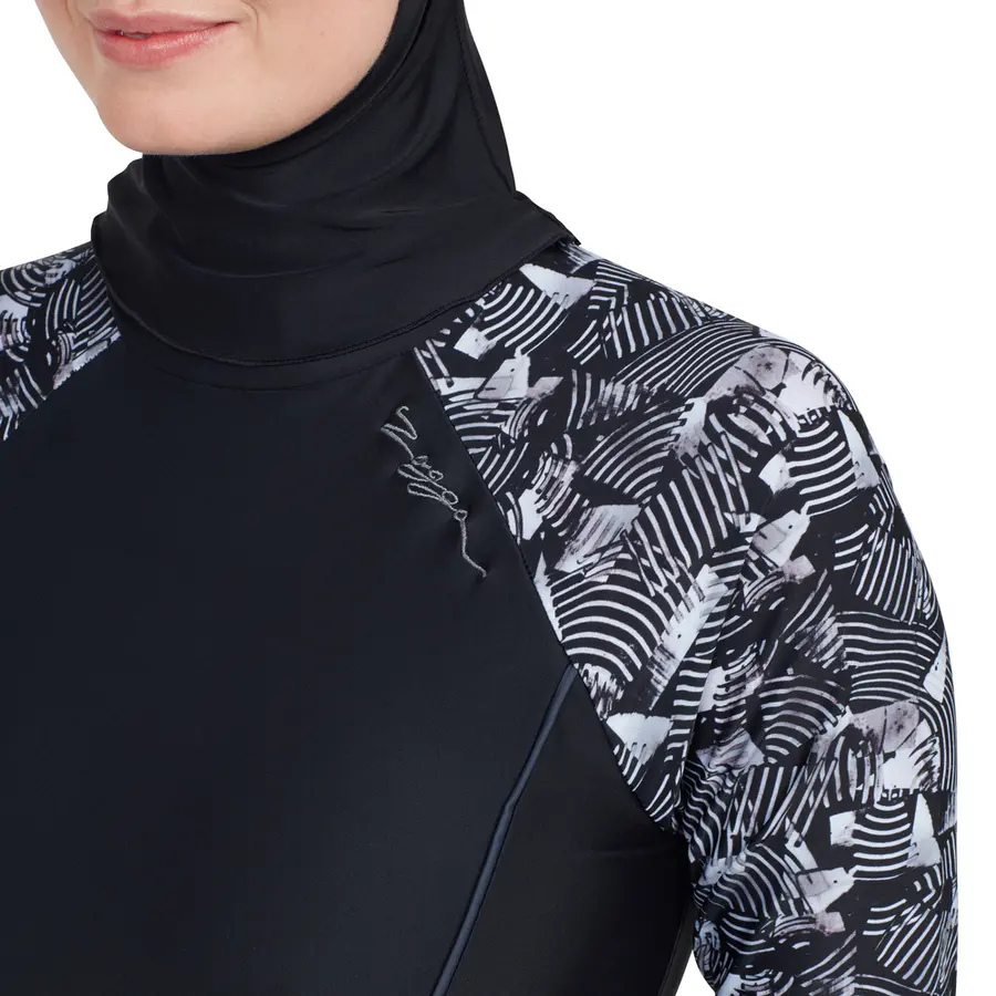 Metro Modesty Burkini EU34 Zoggs | Svart/Flerfarget | Elastomax 