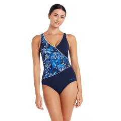Sapphire Wrap Front Badedrakt Zoggs | Blå/Flerfarget | Ecolast +