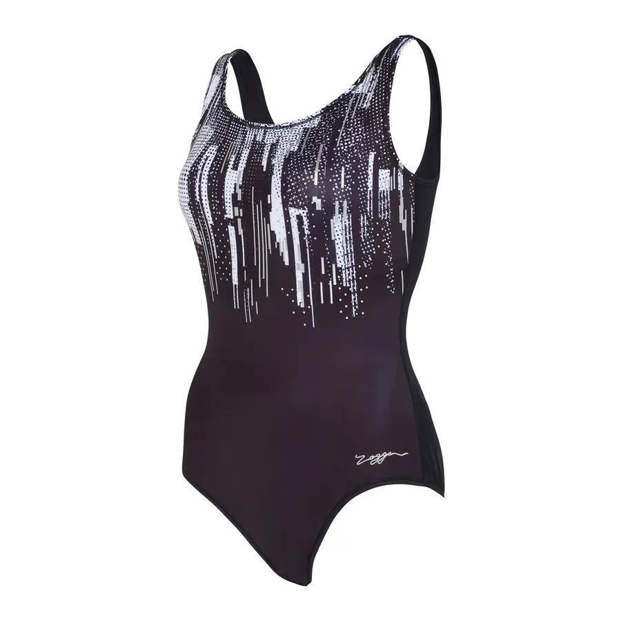 Shimmer Scoopback Badedrakt EU34 Zoggs | Svart/Flerfarget  | Ecolast 