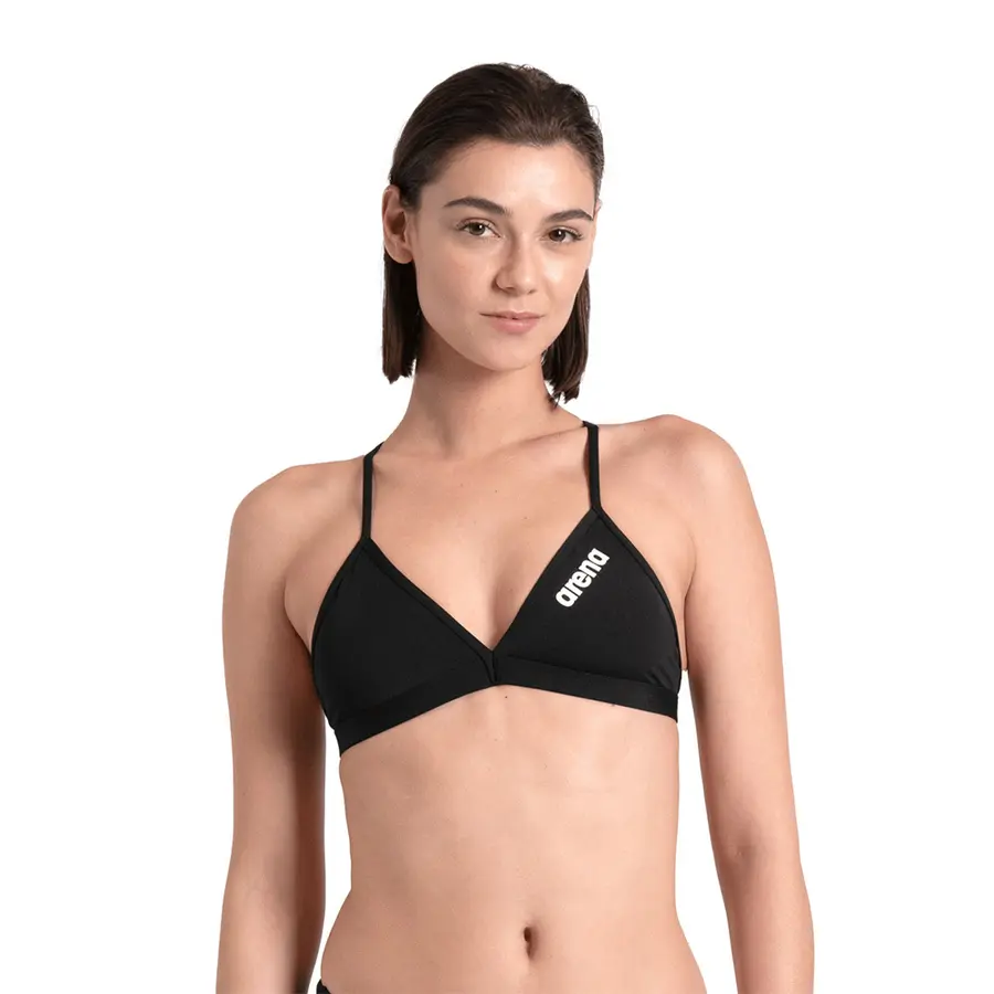 Solid Tie Back Bikini Topp 30 Arena | Svart | MaxLife ECO 
