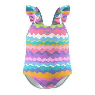 Print Frill Thinstrap Badedrakt jr Speedo | Flerfarget | EnduraSoft