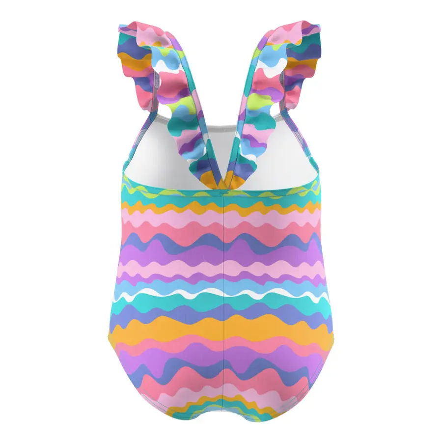 Print Frill Thinstrap Badedrakt jr 98 Speedo | Flerfarget | EnduraSoft 