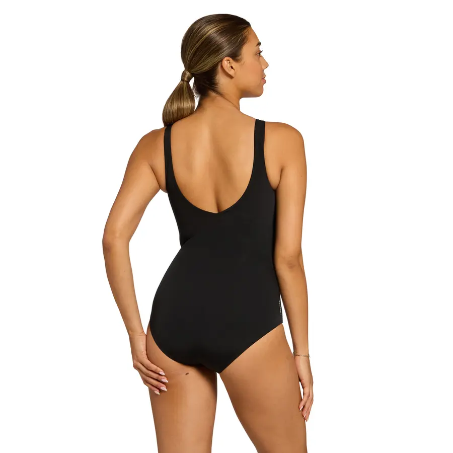 Yuma Wrap Front Badedrakt EU50 Zoggs | Svart/Flerfarget | Ecolast+ 