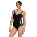 Moonstone Ankor Clipback Badedrakt EU36 Zoggs | Svart/Flerfarget | Ecolast