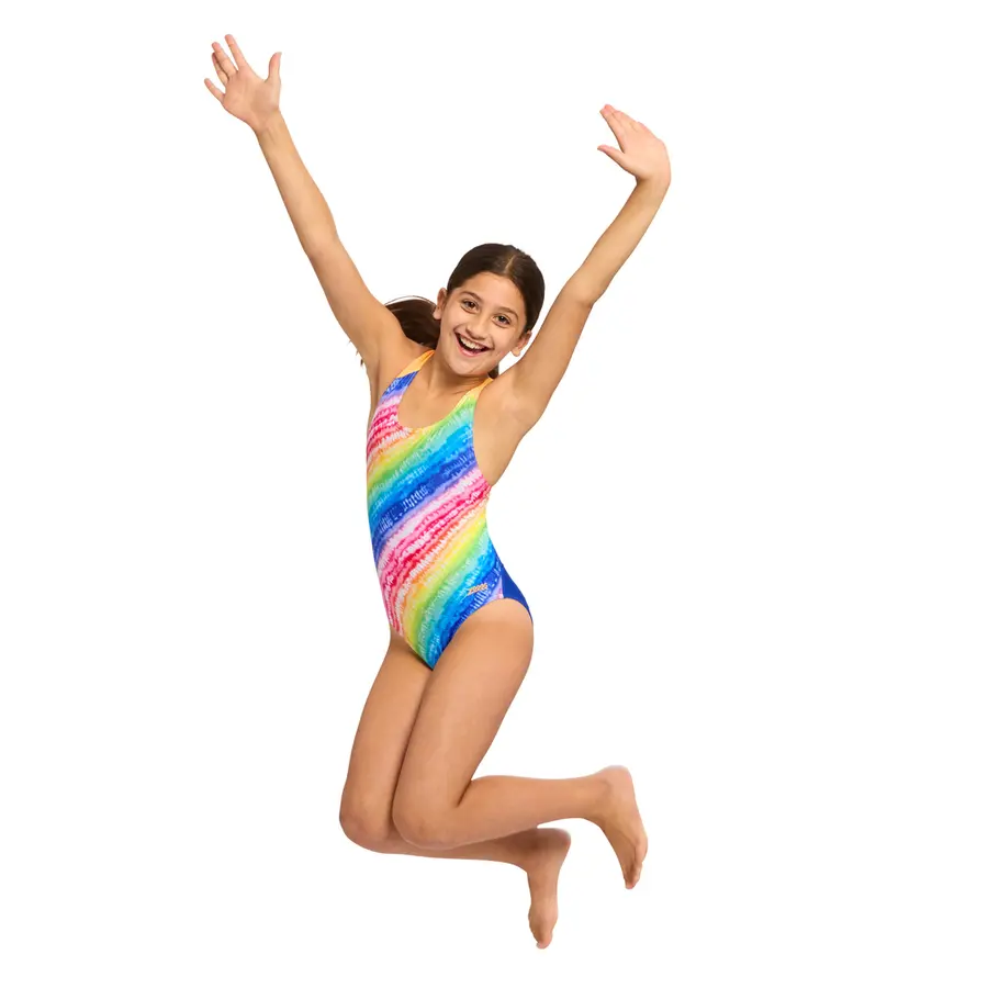 Rainbow Ripple Flyback Badedrakt jr 116 Zoggs | Flerfarget | Ecolast 