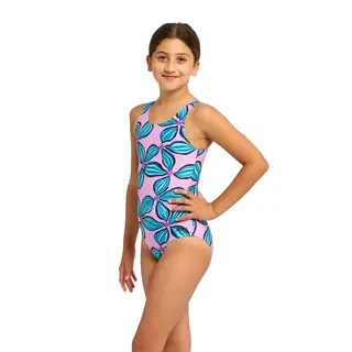 Lily Maze Scoopback Badedrakt jr Zoggs | Blå/Lilla | Ecolast