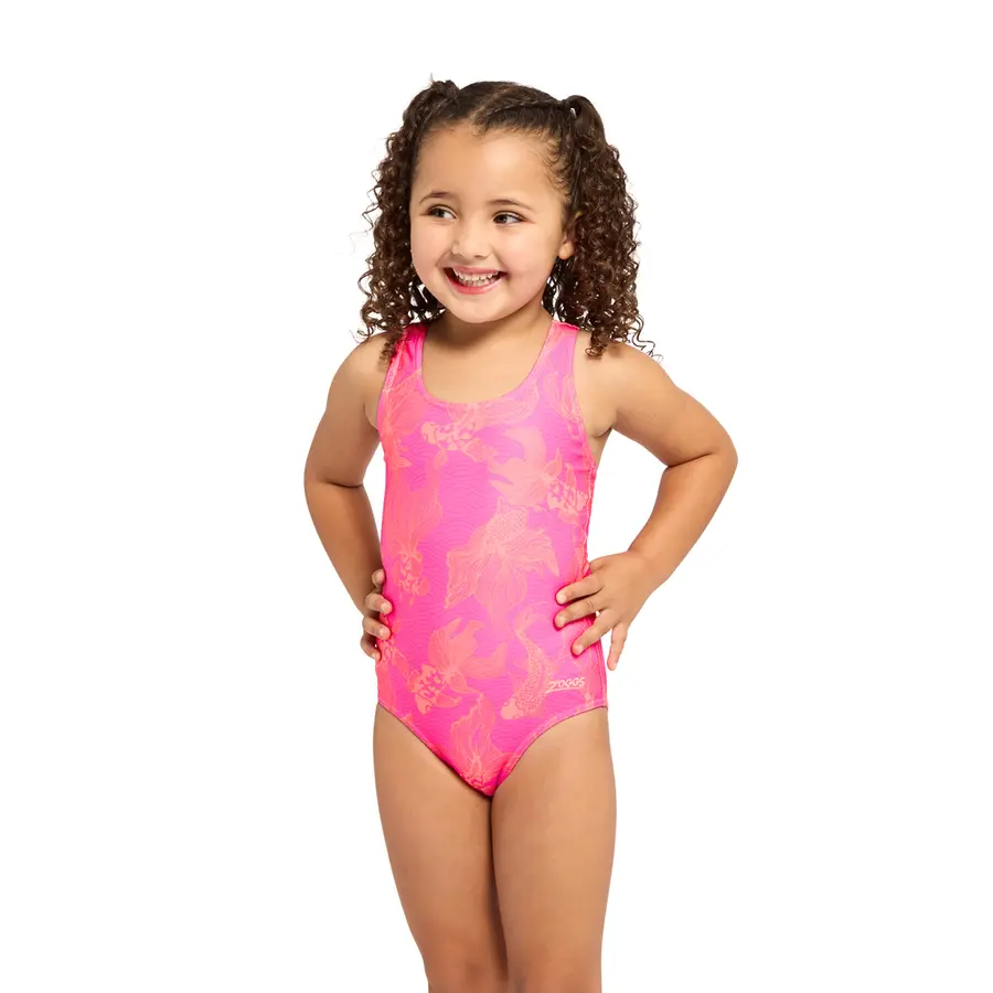 Koi Actionback Badedrakt 98cm Zoggs | Rosa/Aprikos | Ecolast 