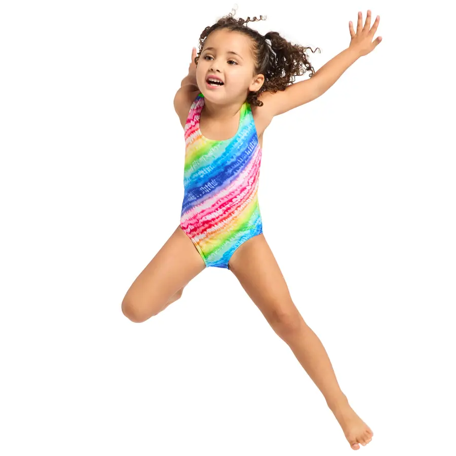 Rainbow Ripple Actionback Badedrakt 104 Zoggs | Flerfarget | Ecolast 