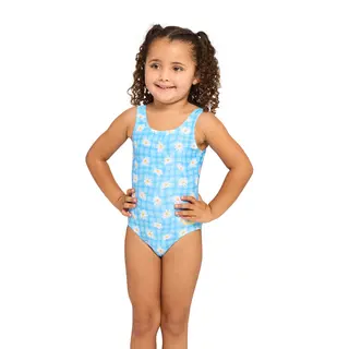 Daisy Check Scoopback Badedrakt Zoggs | Blå/Hvit/Gul | Ecolast