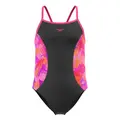 Speedo Print Spliced Thinstrap jr 104 Speedo | Svart/Rosa | Endurance+