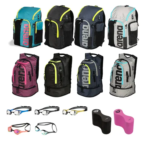 Arena Backpack Ryggsekk Utstyrspakke Svømmebag | Pullbuoy II | Svømmebrille