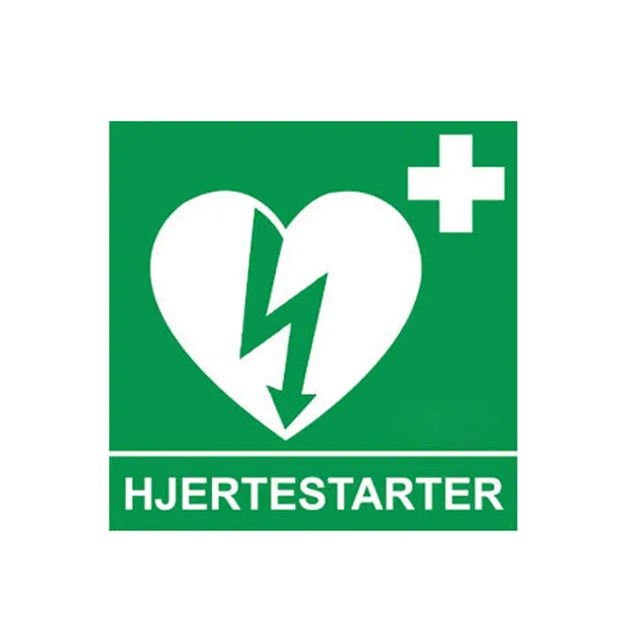 Tilbehør - Skilt til hjertestarter 