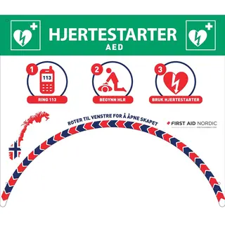 Tilbehør - Informasjonsplate Rotaid solid skap | Hjertestarter