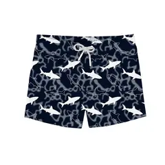 Big White Badeshorts Jr Slipstop | Svart/Hvit/Grå | Polyester