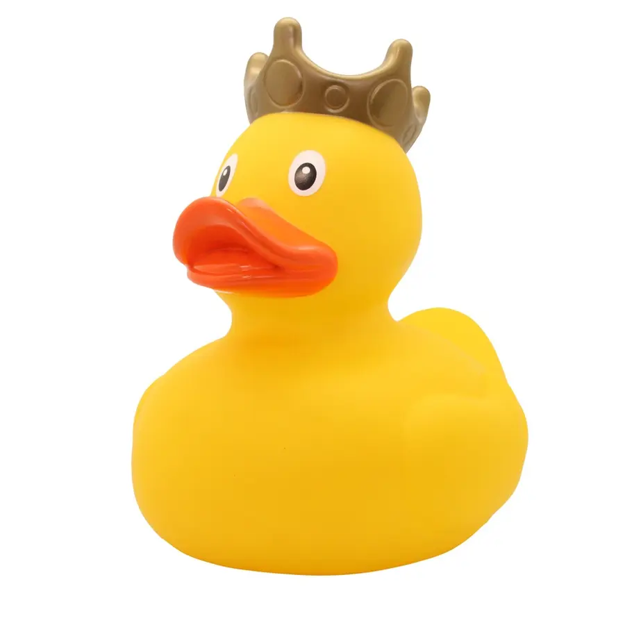 Badeand Stor | 23 cm | gul Ekstra stor badeand med krone 