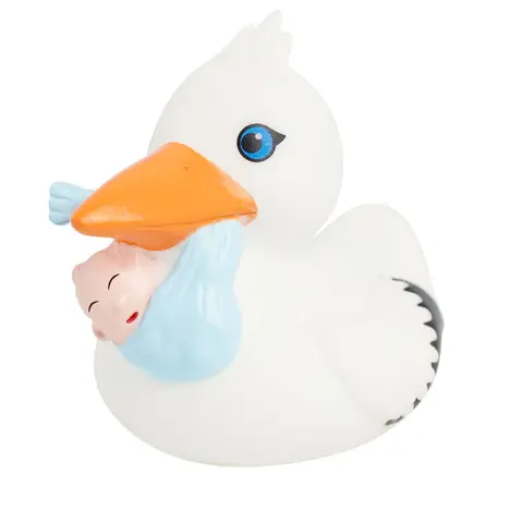 Badeand Stork med Baby