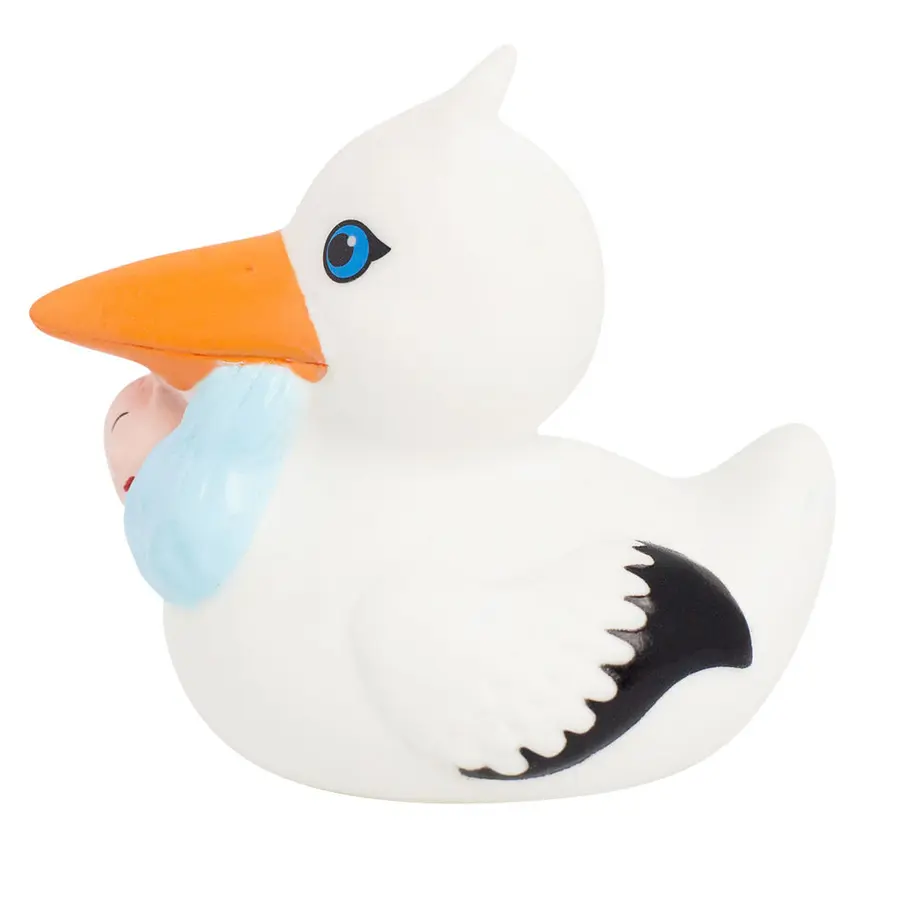 Badeand Stork med Baby 