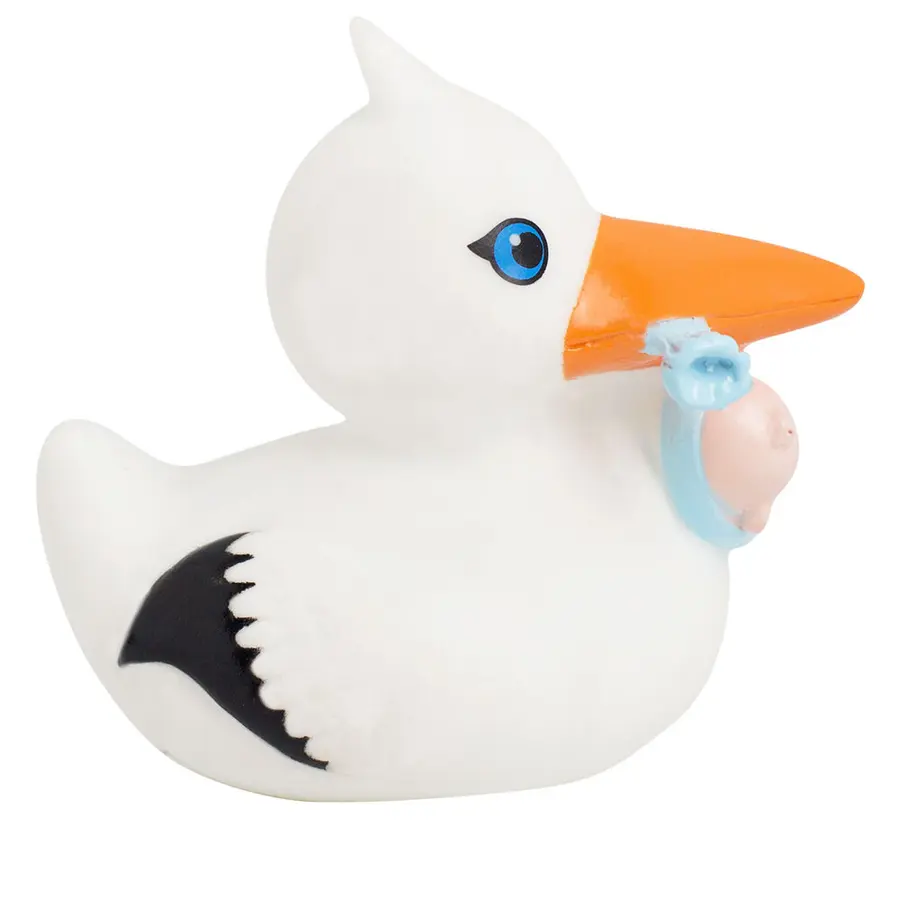 Badeand Stork med Baby 