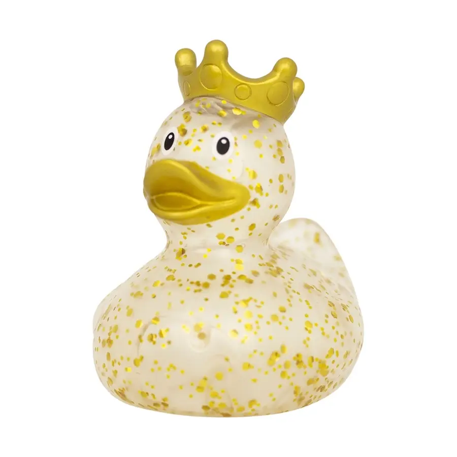 Badeand Glitter med krone | Gull 