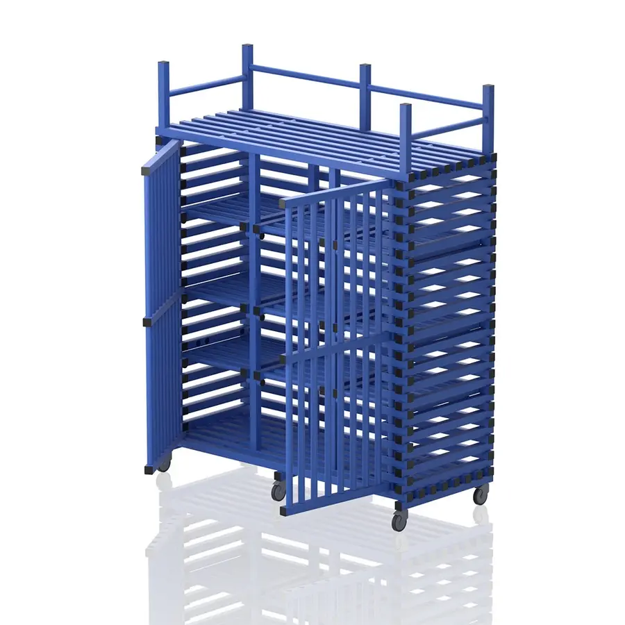 Oppbevaringsskap med topphylle Mega Blå | 176 x 76 x 227 cm 