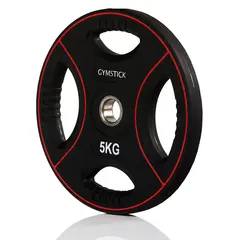 Gummierte vektskiver 5 kg for gruppetrening, styrketrening og pump
