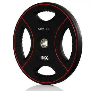 Gummierte vektskiver 10 kg for gruppetrening, styrketrening og pump