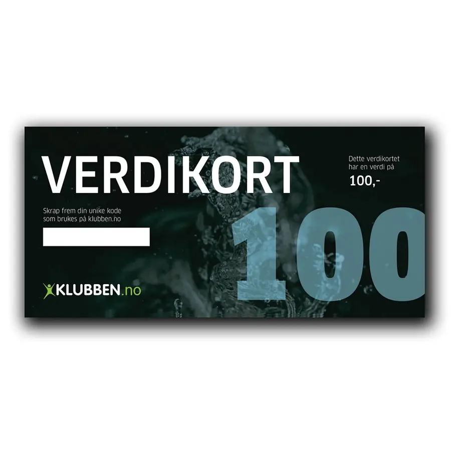 Gavekort kr 100,- | 20 stk Verdikort med skrapefelt 