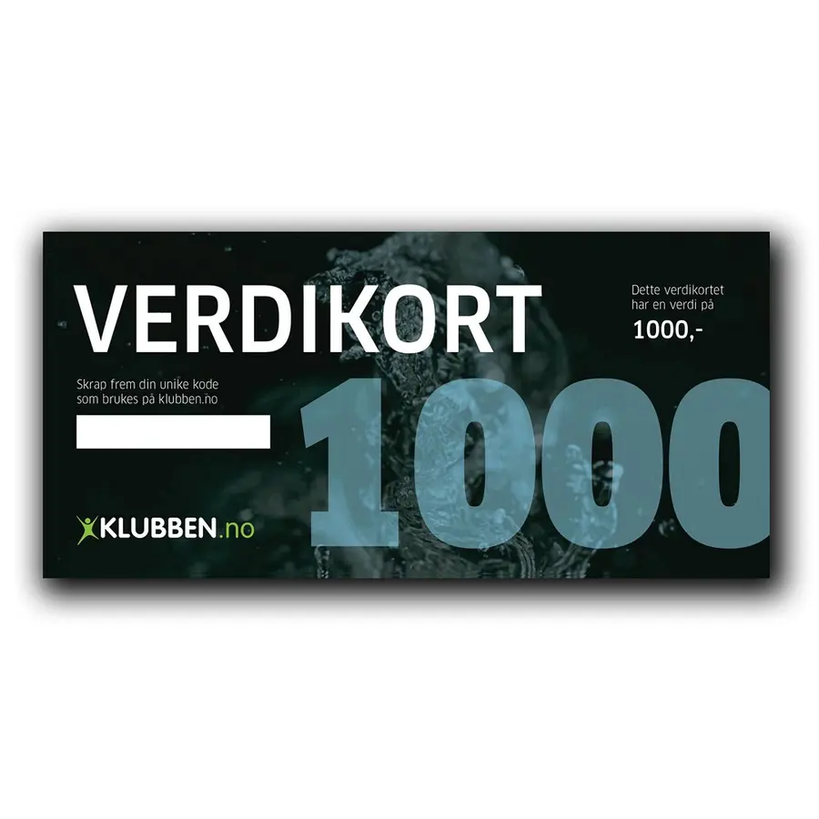 Gavekort kr 1000,- Verdikort med skrapefelt 