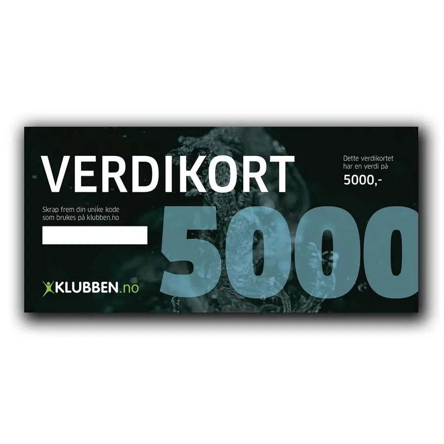 Gavekort kr 5000,- | 10 stk Verdikort med skrapefelt 