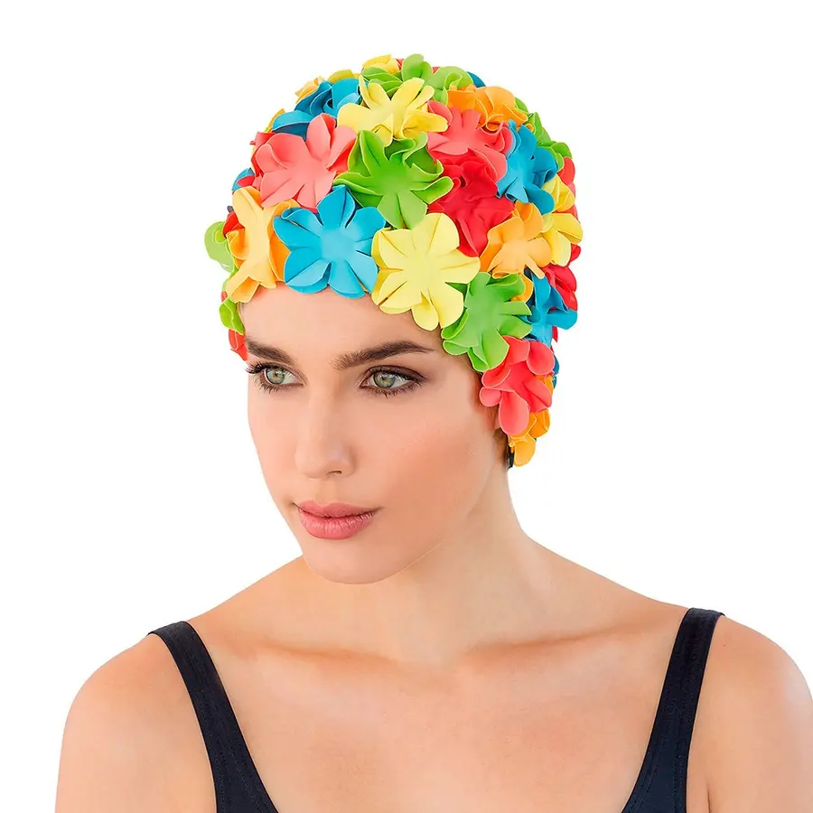 Fashy badehette med blomster Blomster i 5 farger 