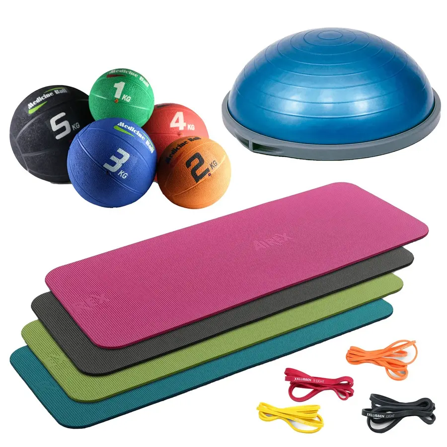 Hjemmetrening - sirkeltrening Bosu | Matte | Medisinball | Strikk 