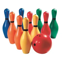 Bowlingsett i plast 38 cm bowlingkjegler og bowlingkule